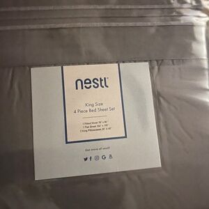 King 4 piece sheet set grey